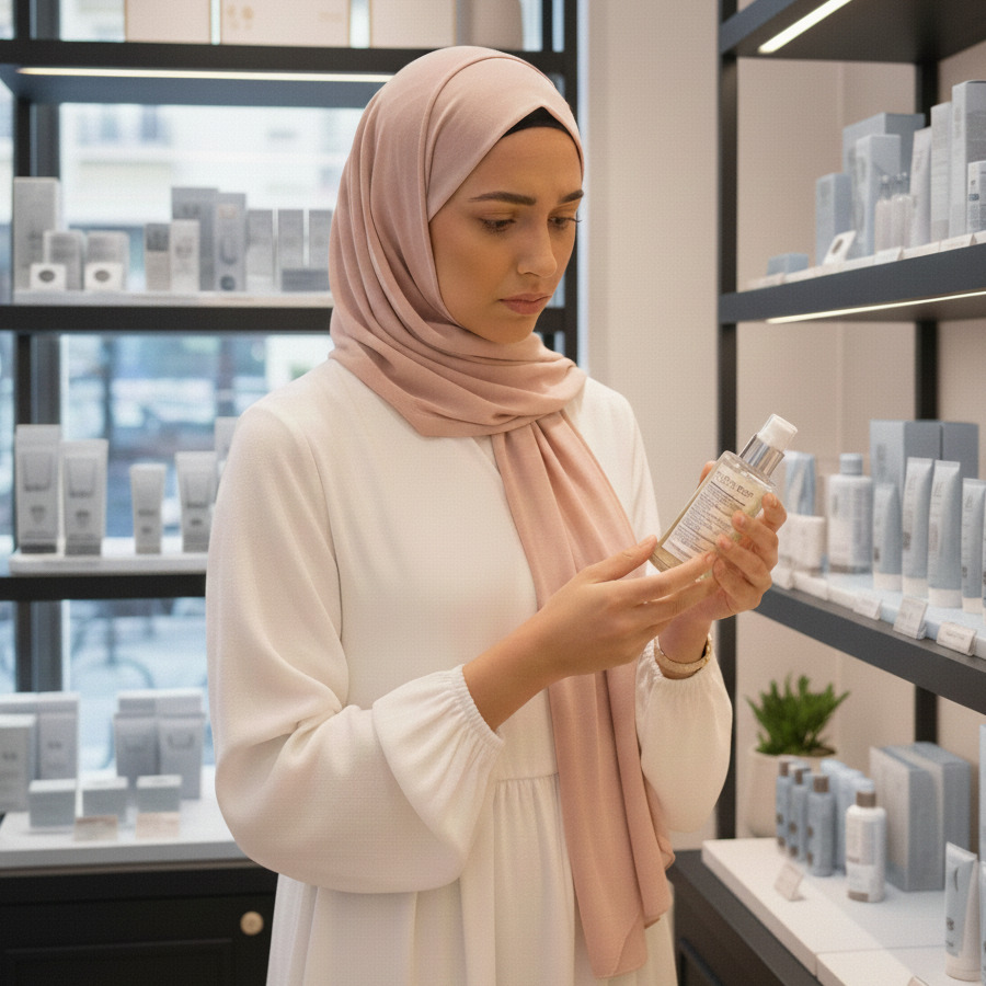 成分選びに悩む様子