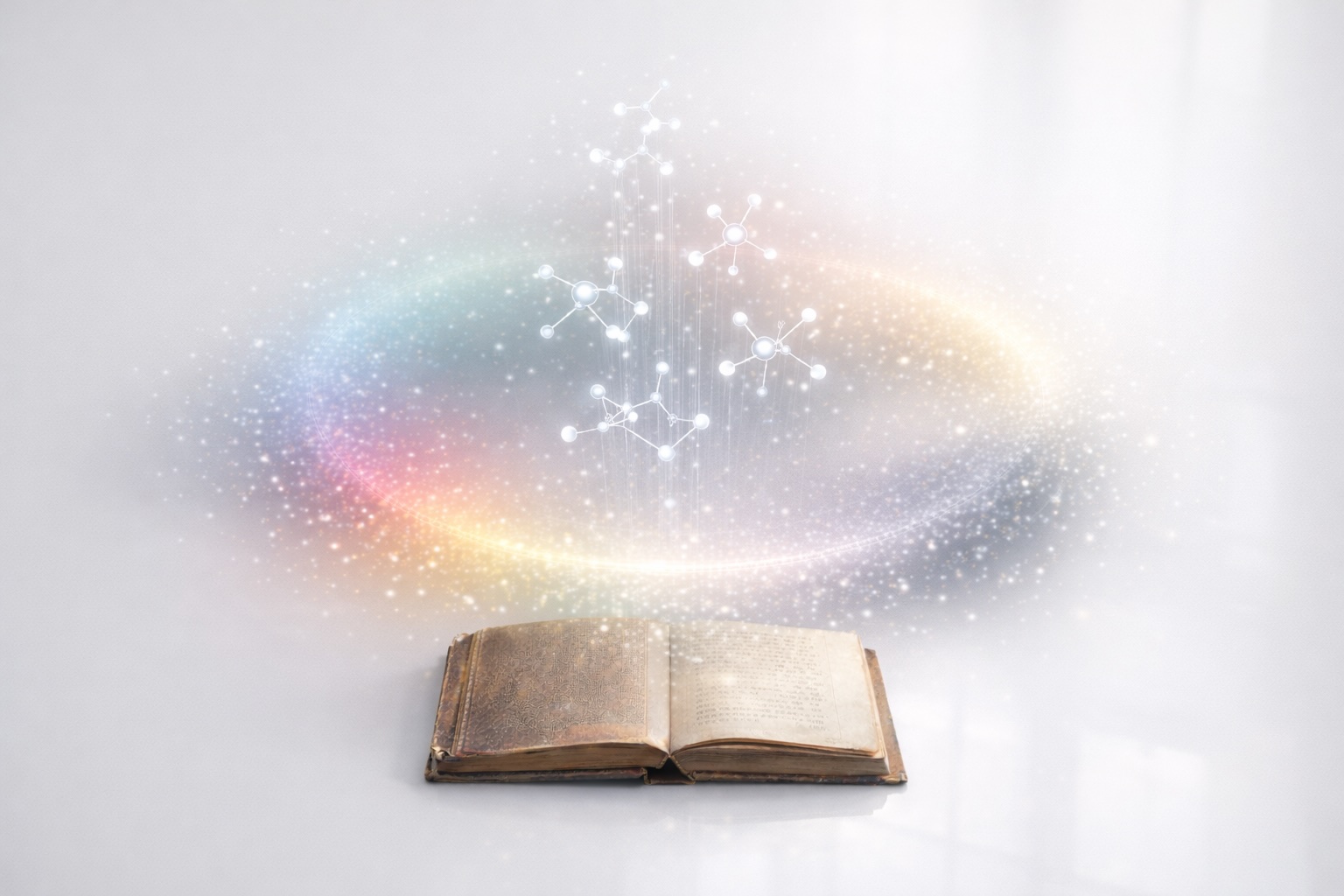 古い本から湧き出る思想のイメージ